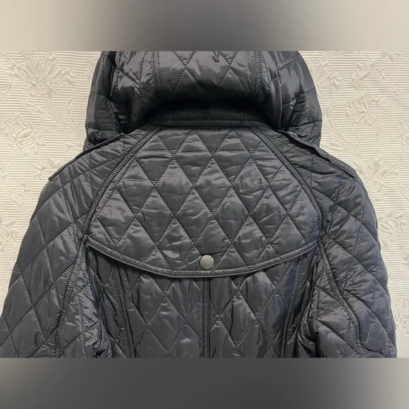 Burberry Brit Black Quilted Coat Small Petite - Picture 7 of 10